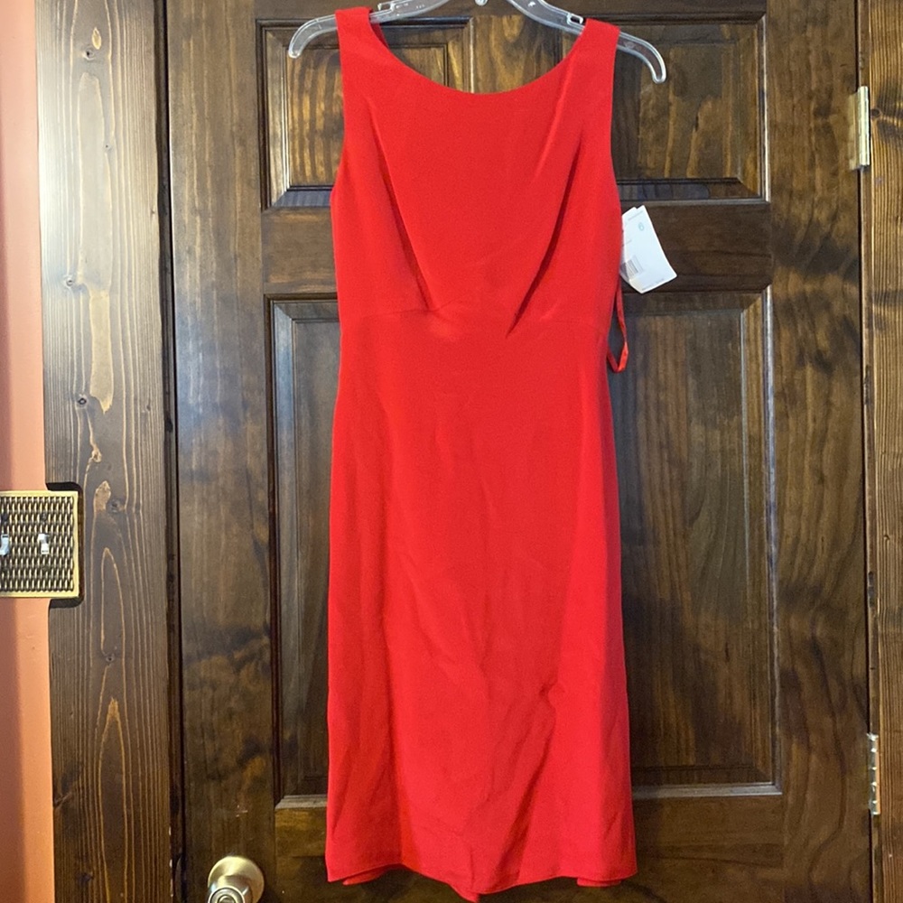 Red silk Liz Claiborne NWT red sleeveless elegant dress size 6